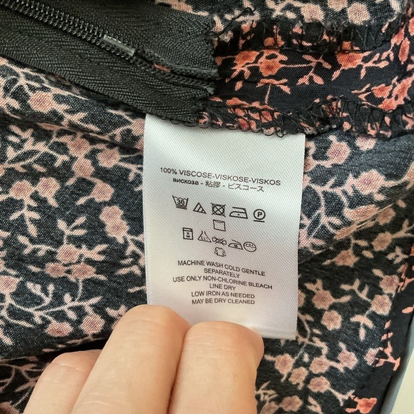 Free People Womens Clara Floral Tie-Waist Tunic In Black‎ Size Small - Picture 6 of 6